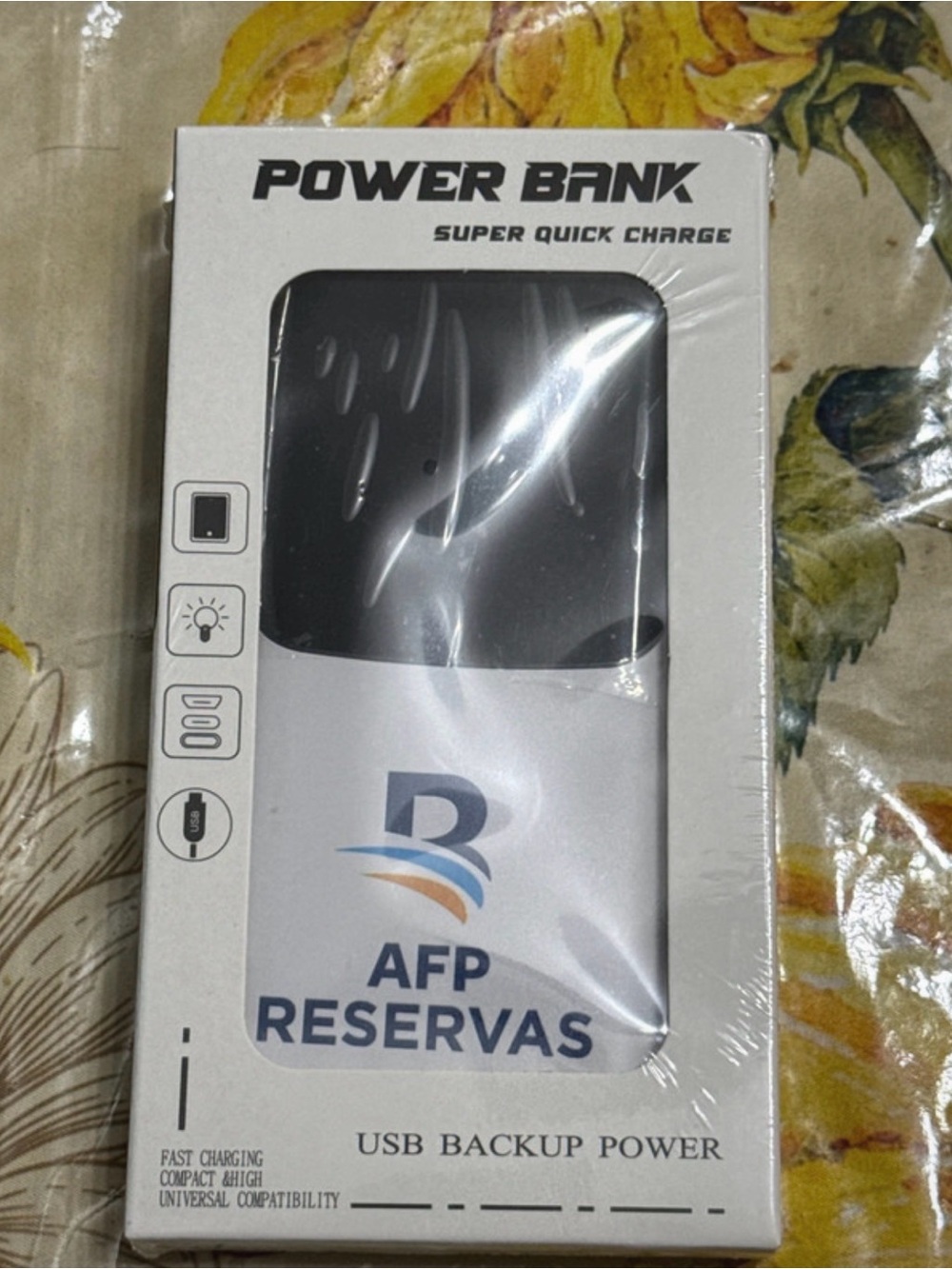 White & Black Power Bank USB Backup Charger